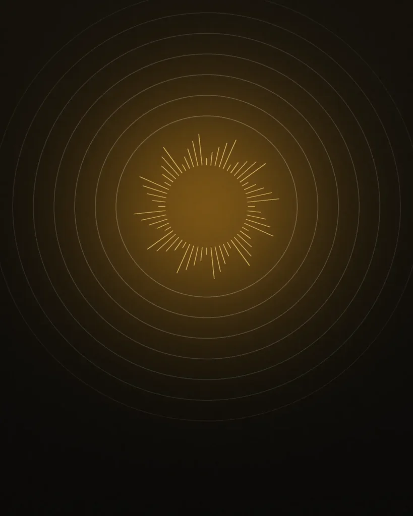 Abstract amber orbital artwork symbolising energy systems
